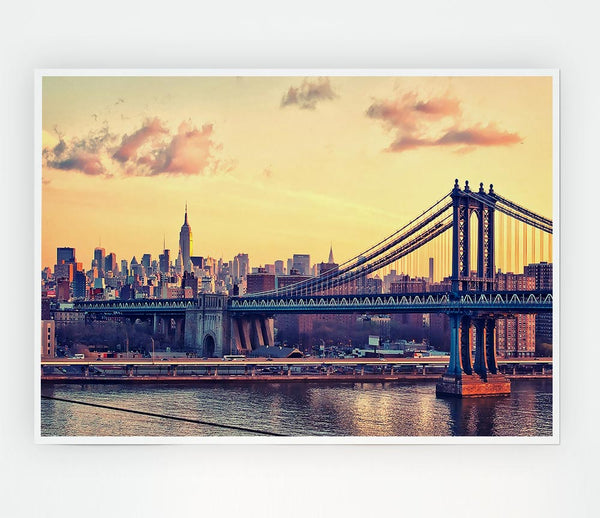 Bay Bridge New York Print Poster Wall Art