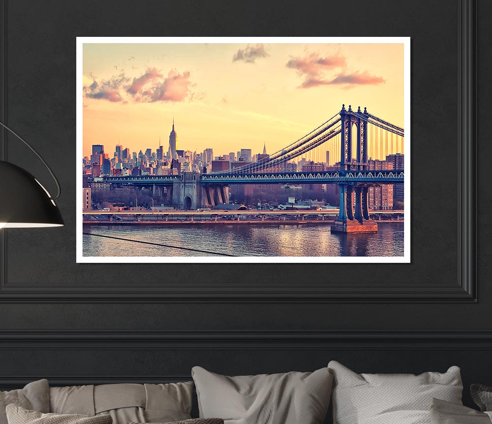 Bay Bridge New York Print Poster Wall Art