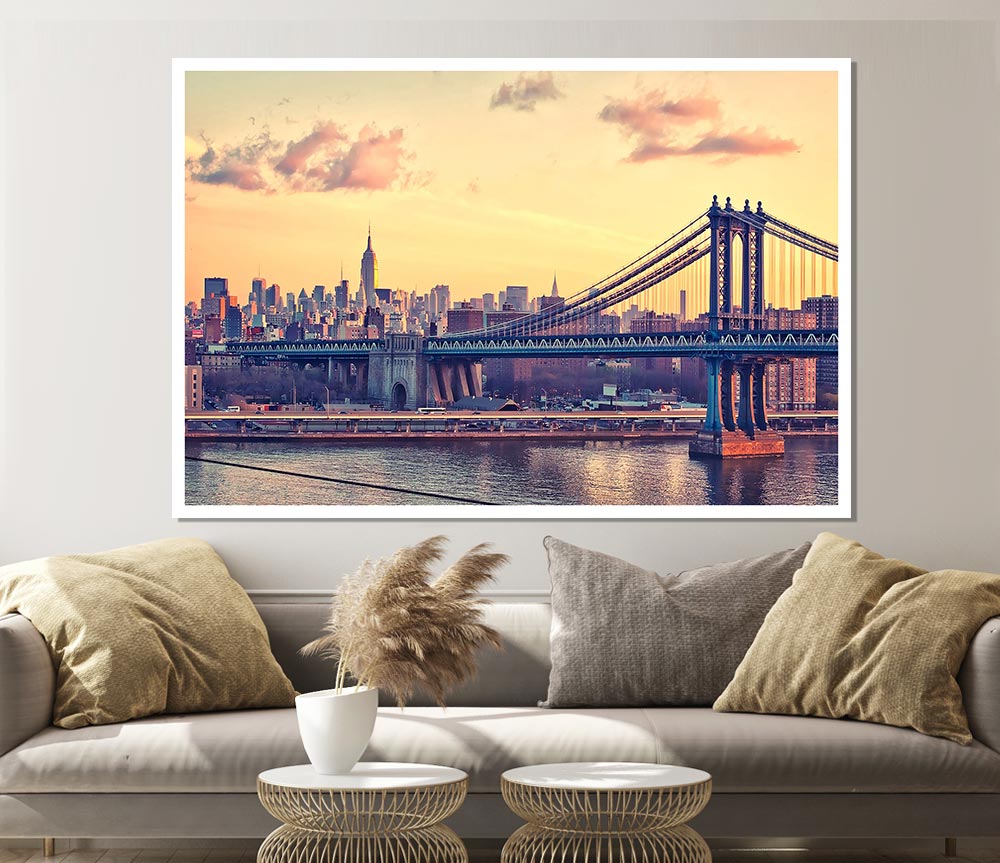 Bay Bridge New York Print Poster Wall Art