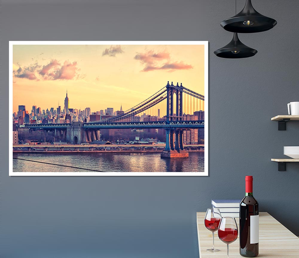 Bay Bridge New York Print Poster Wall Art