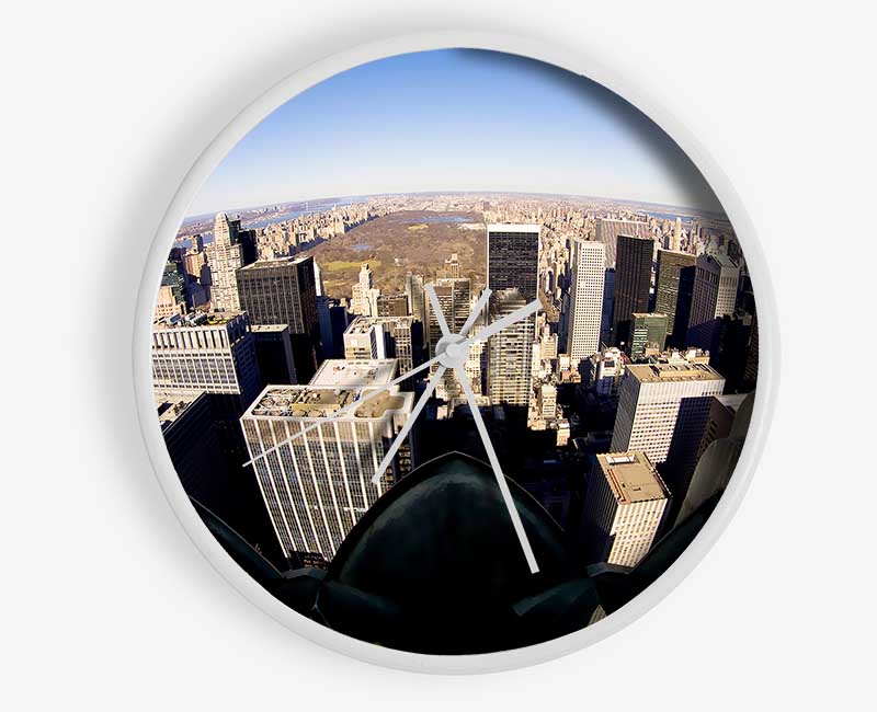 Birds Eye View Of New York City From Above Clock - Wallart-Direct UK