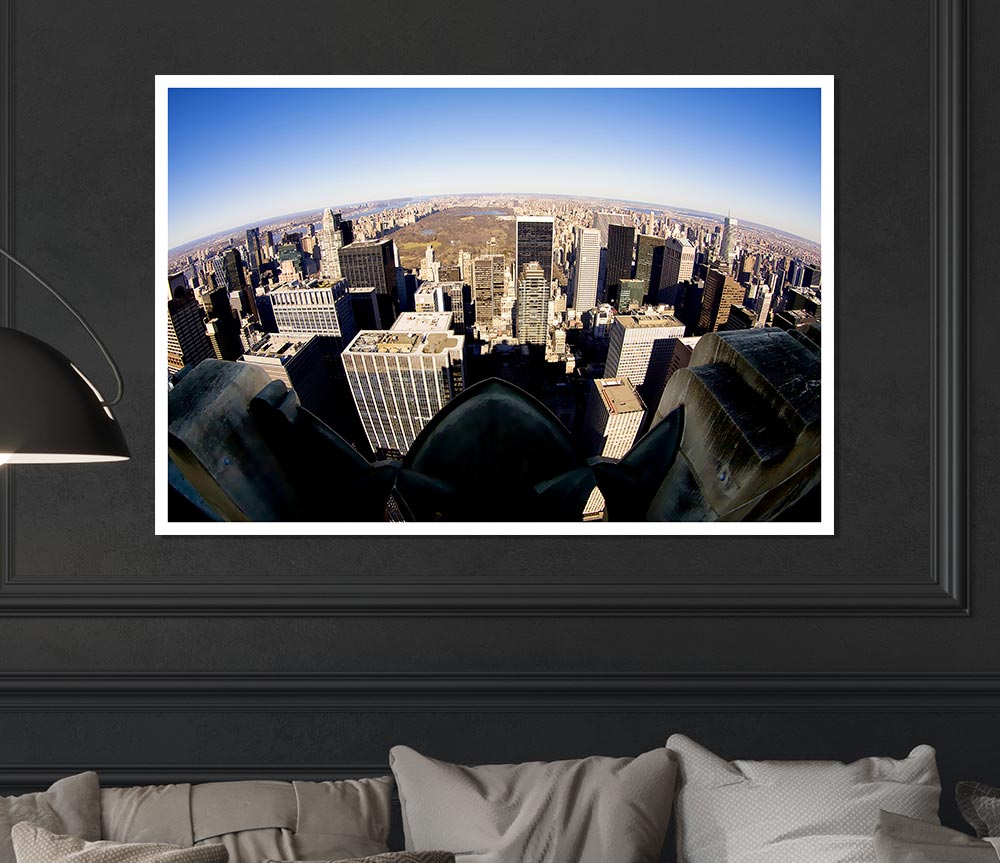 Birds Eye View Of New York City From Above Print Poster Wall Art