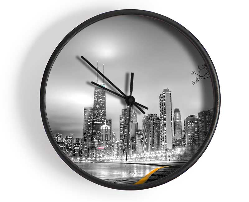 Black n White City Clock - Wallart-Direct UK