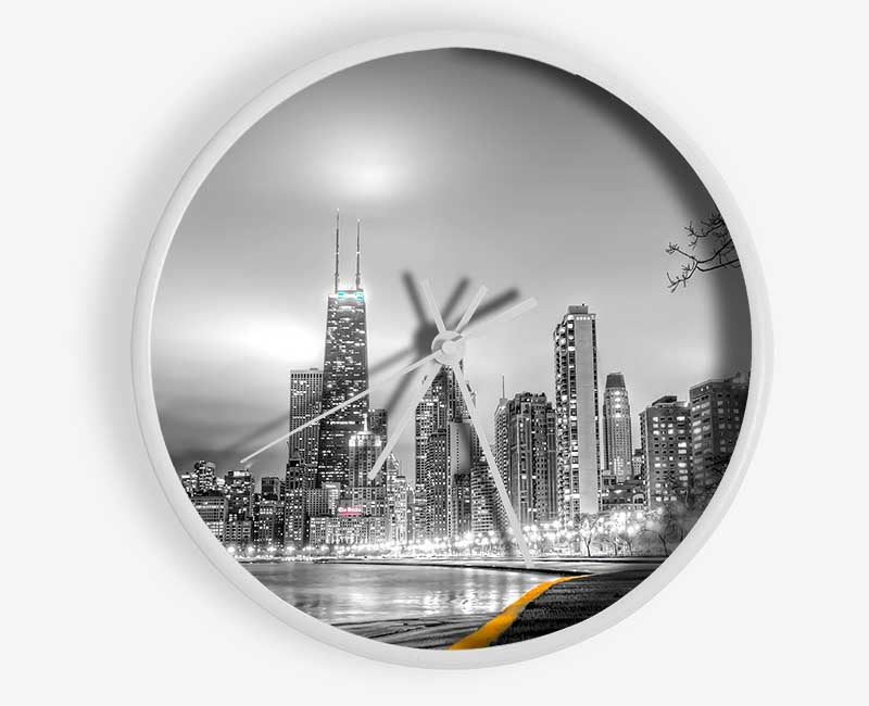 Black n White City Clock - Wallart-Direct UK