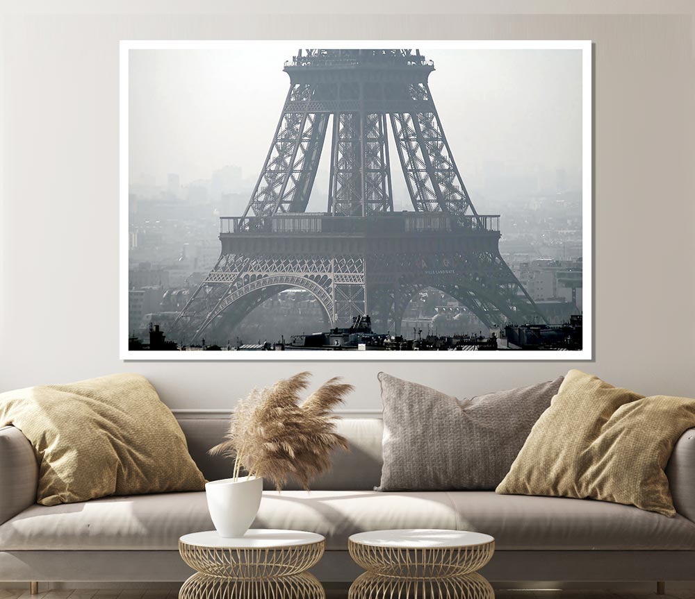 Black And White Eiffel Tower Print Poster Wall Art