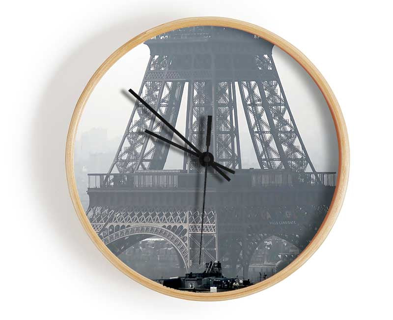 Black And White Eiffel Tower Clock - Wallart-Direct UK