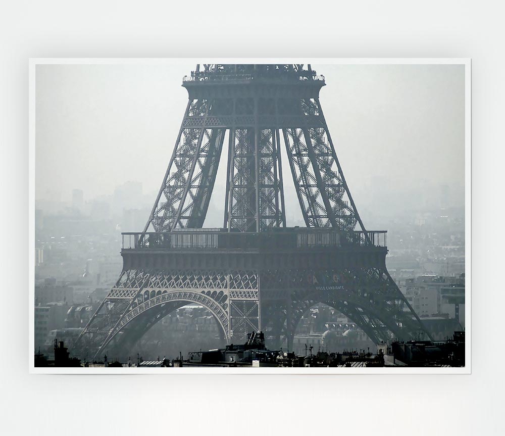 Black And White Eiffel Tower Print Poster Wall Art