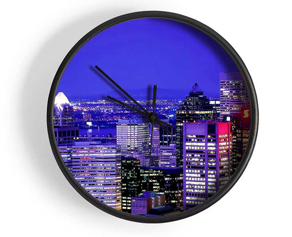 Blue City Nights Clock - Wallart-Direct UK