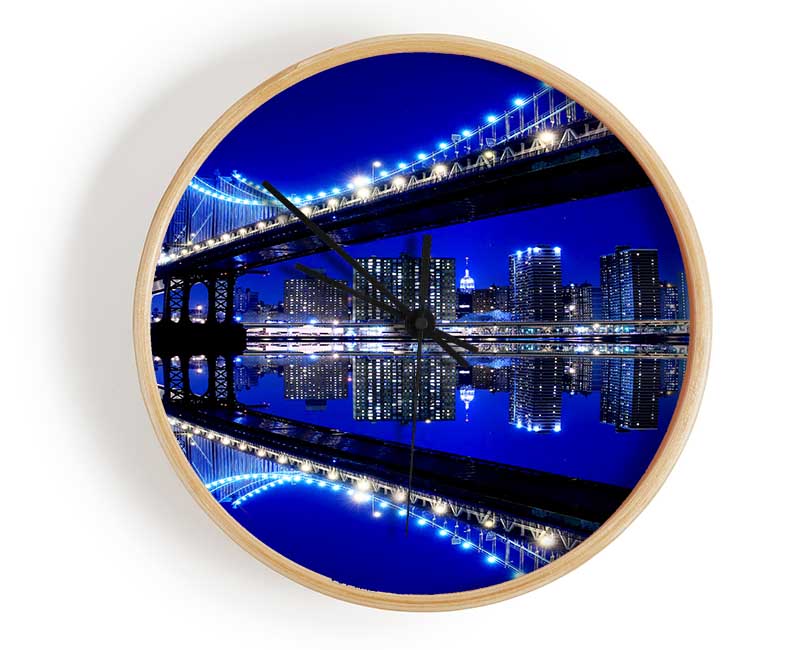 Blue Ice Bridge Clock - Wallart-Direct UK