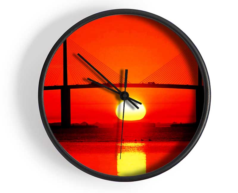 Bridge At Sundown Clock - Wallart-Direct UK