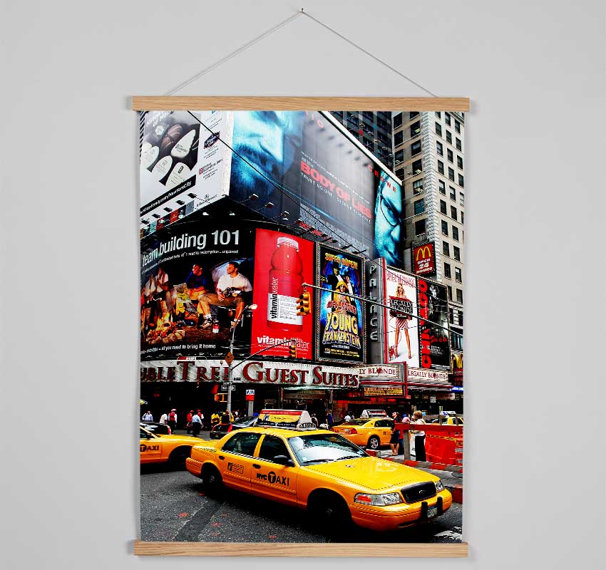 Broadway Cabs In New York Hanging Poster - Wallart-Direct UK