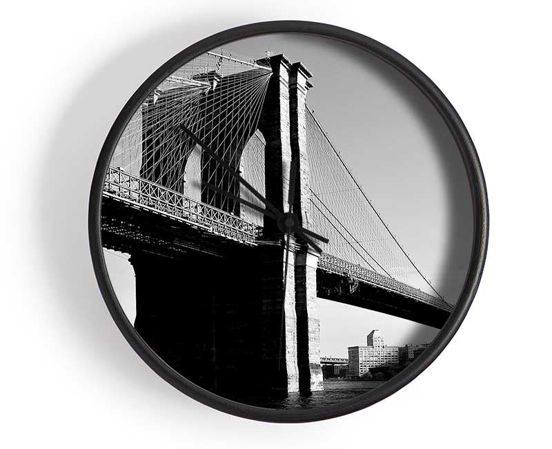 Brooklyn Bridge B n W Clock - Wallart-Direct UK