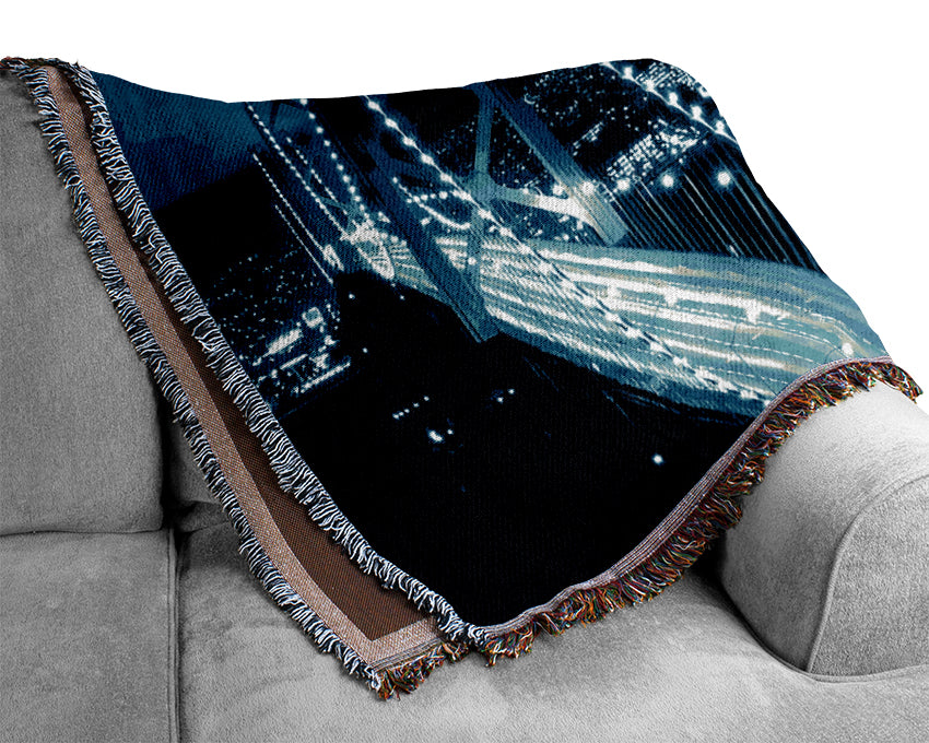 Brooklyn Bridge Blues Woven Blanket