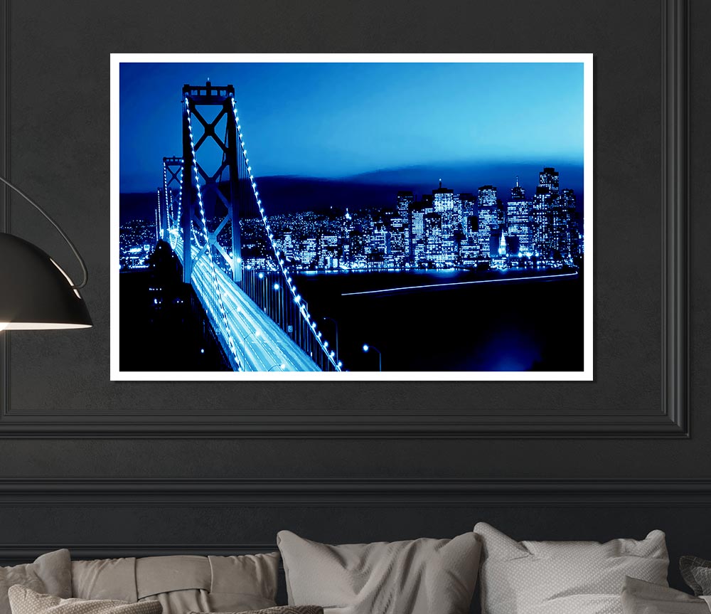 Brooklyn Bridge Blues Print Poster Wall Art