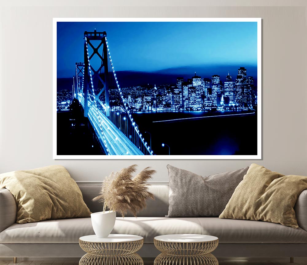 Brooklyn Bridge Blues Print Poster Wall Art