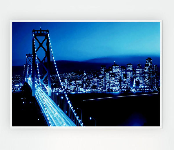 Brooklyn Bridge Blues Print Poster Wall Art