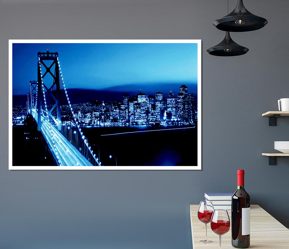 Brooklyn Bridge Blues Print Poster Wall Art