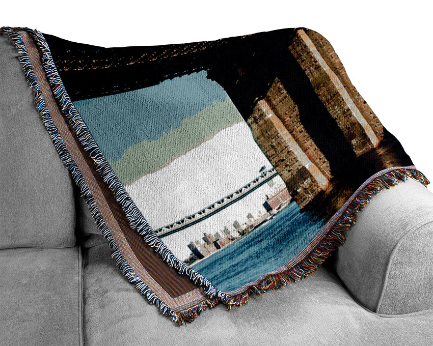 Brooklyn Bridge By Day Woven Blanket