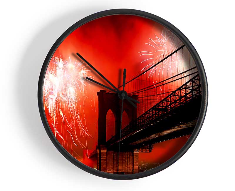 Brooklyn Bridge Fireworks Clock - Wallart-Direct UK