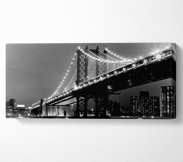 Brooklyn Bridge Lights B n W