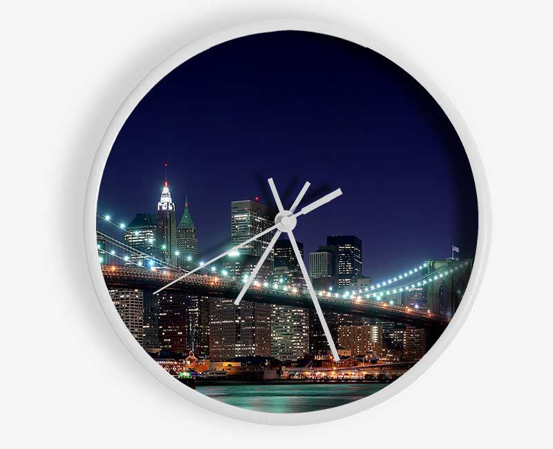 Brooklyn Bridge New York Lights Clock - Wallart-Direct UK