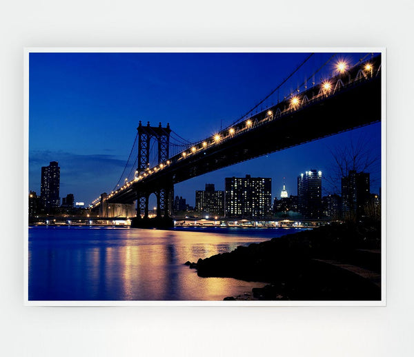 Brooklyn Bridge Peach Glow Print Poster Wall Art