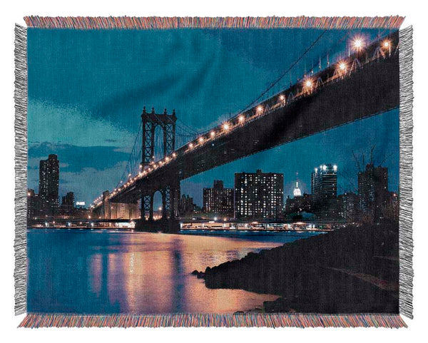 Brooklyn Bridge Peach Glow Woven Blanket