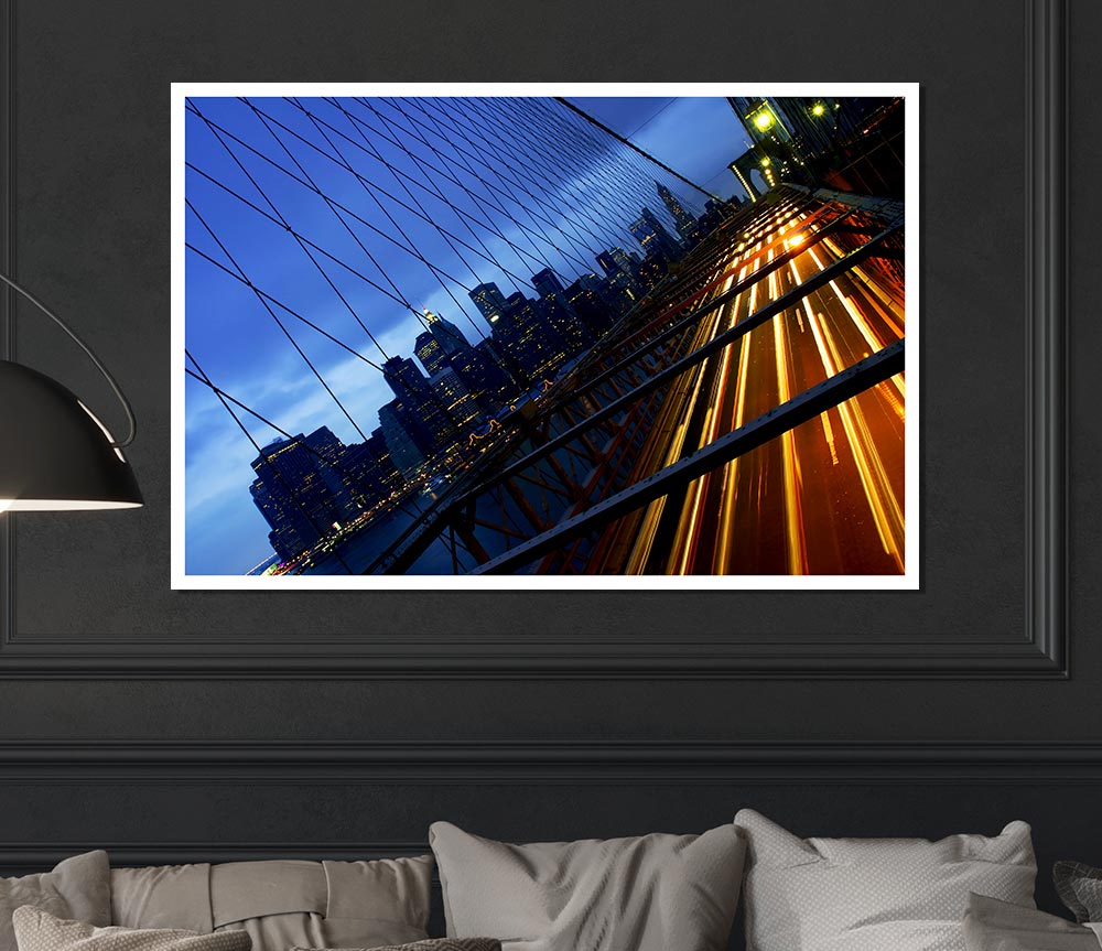 Brooklyn Bridge Speed Of Light Print Poster Wall Art