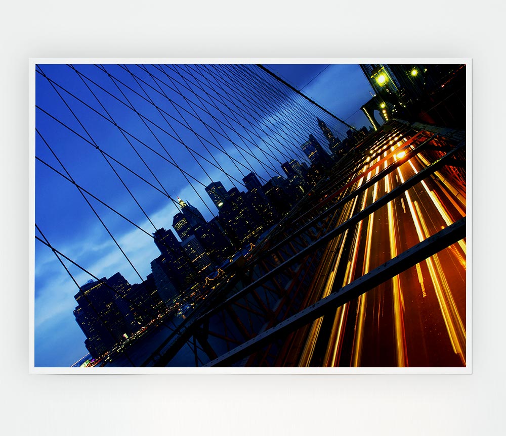 Brooklyn Bridge Speed Of Light Print Poster Wall Art