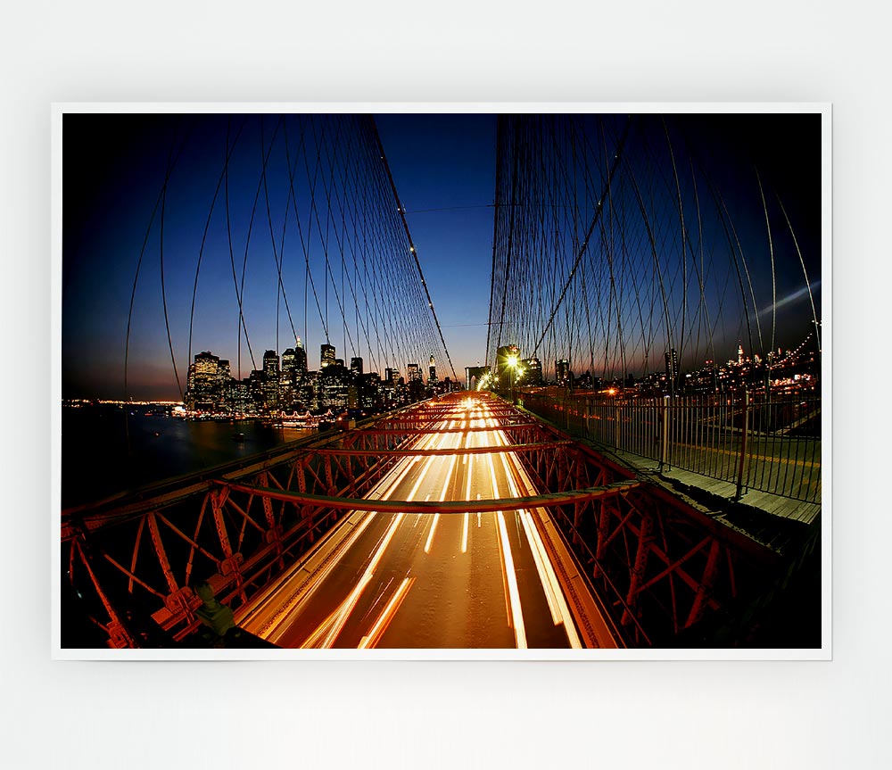 Brooklyn Bridge To New York City Print Poster Wall Art