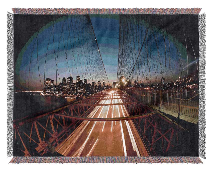 Brooklyn Bridge To New York City Woven Blanket