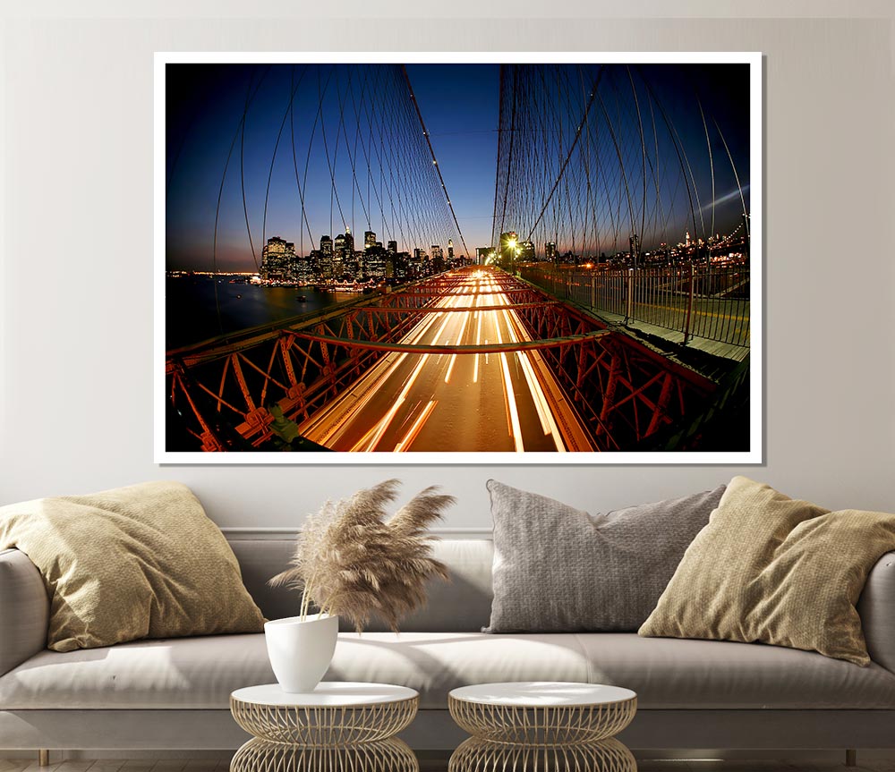 Brooklyn Bridge To New York City Print Poster Wall Art