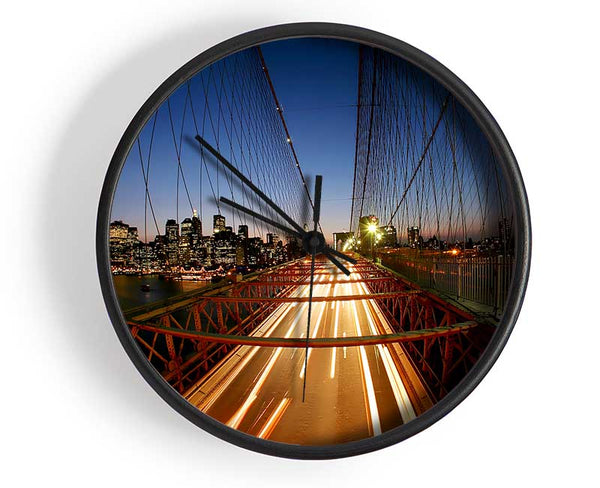 Brooklyn Bridge To New York City Clock - Wallart-Direct UK