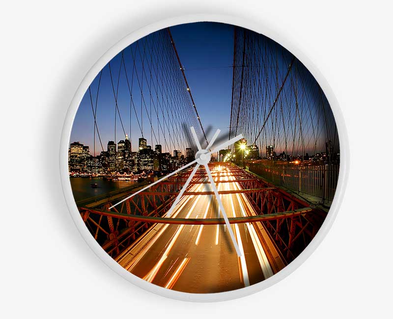 Brooklyn Bridge To New York City Clock - Wallart-Direct UK