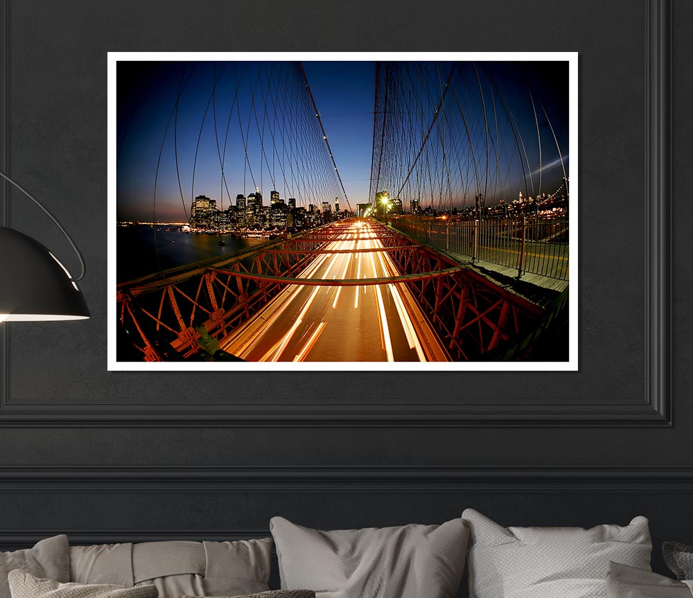 Brooklyn Bridge To New York City Print Poster Wall Art