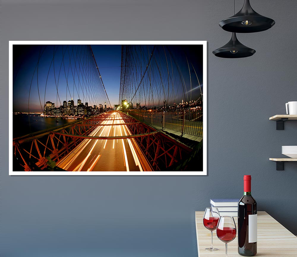 Brooklyn Bridge To New York City Print Poster Wall Art