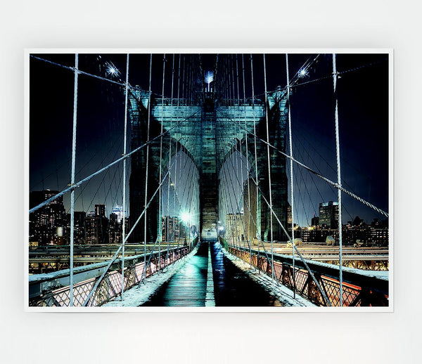 Brooklyn Bridge Walkway Print Poster Wall Art