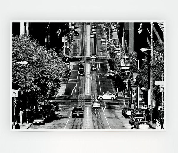 California Streets Print Poster Wall Art