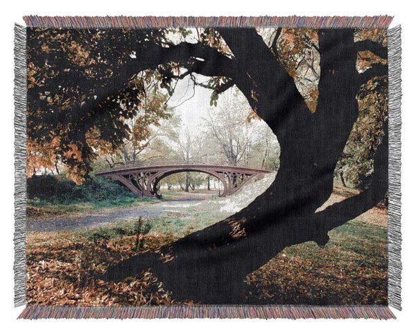 Central Park Bridge New York City Woven Blanket