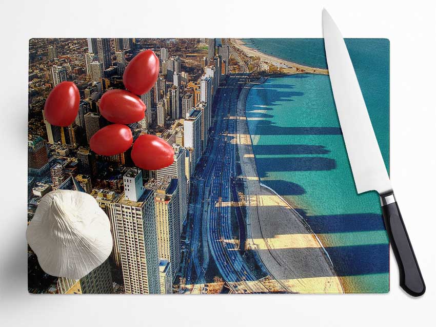 Chicago Beach Glass Chopping Board