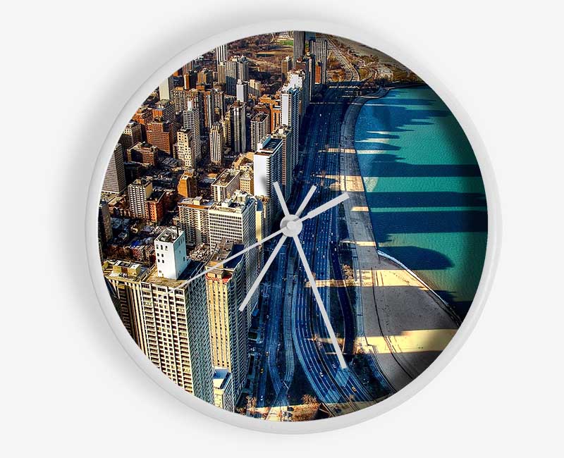 Chicago Beach Clock - Wallart-Direct UK