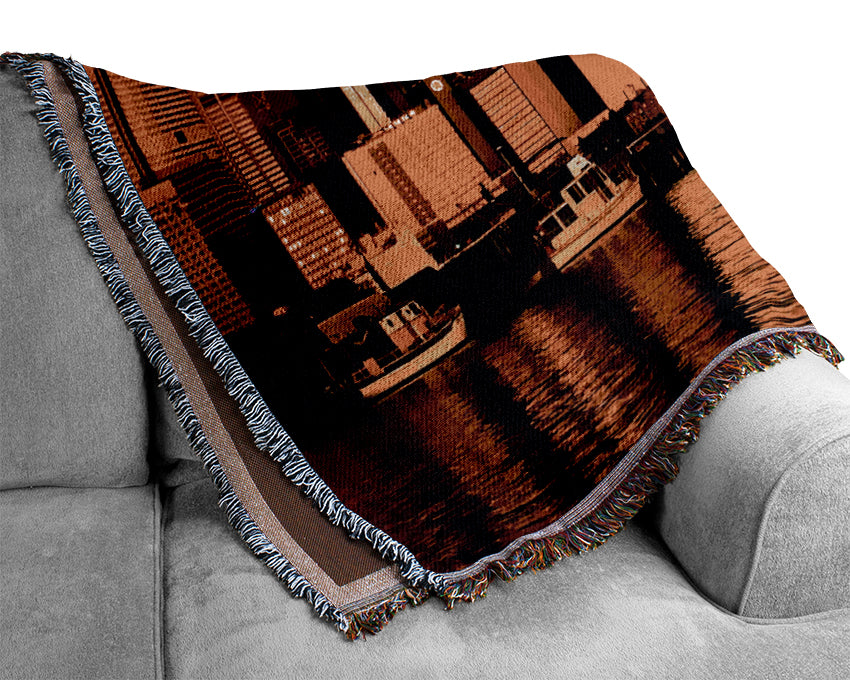 Chicago Brown Woven Blanket