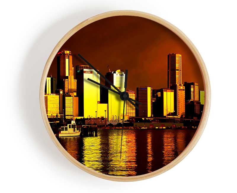 Chicago Brown Clock - Wallart-Direct UK