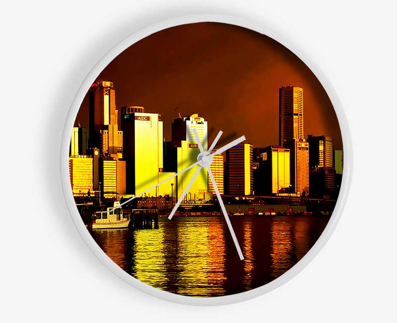 Chicago Brown Clock - Wallart-Direct UK