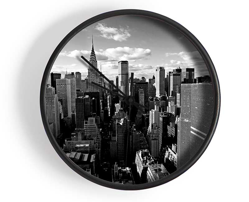 Chicago City View B n W Clock - Wallart-Direct UK