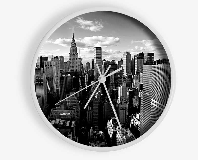 Chicago City View B n W Clock - Wallart-Direct UK