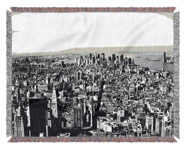 Chicago Distance B n W Woven Blanket