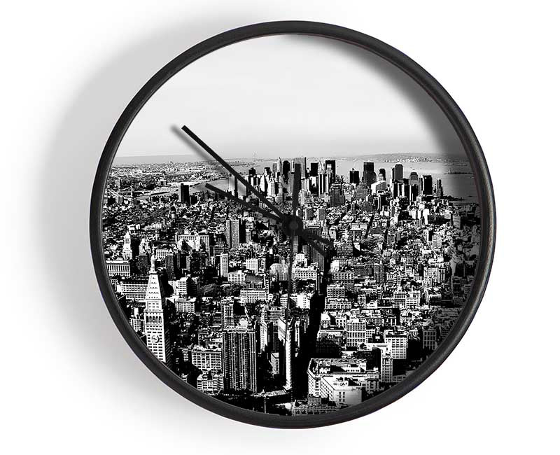 Chicago Distance B n W Clock - Wallart-Direct UK