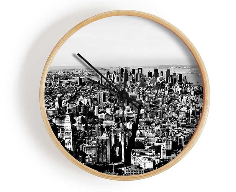 Chicago Distance B n W Clock - Wallart-Direct UK