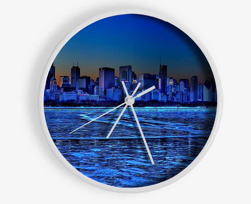 Chicago Ice Blue Waters Clock - Wallart-Direct UK